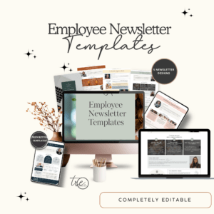 Employee Newsletter Template Bundle -5 Seasonal Newsletter Templates with Pre-Written Content